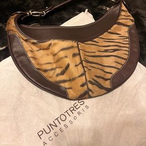 Cute calf hair purse. Brown animal print.